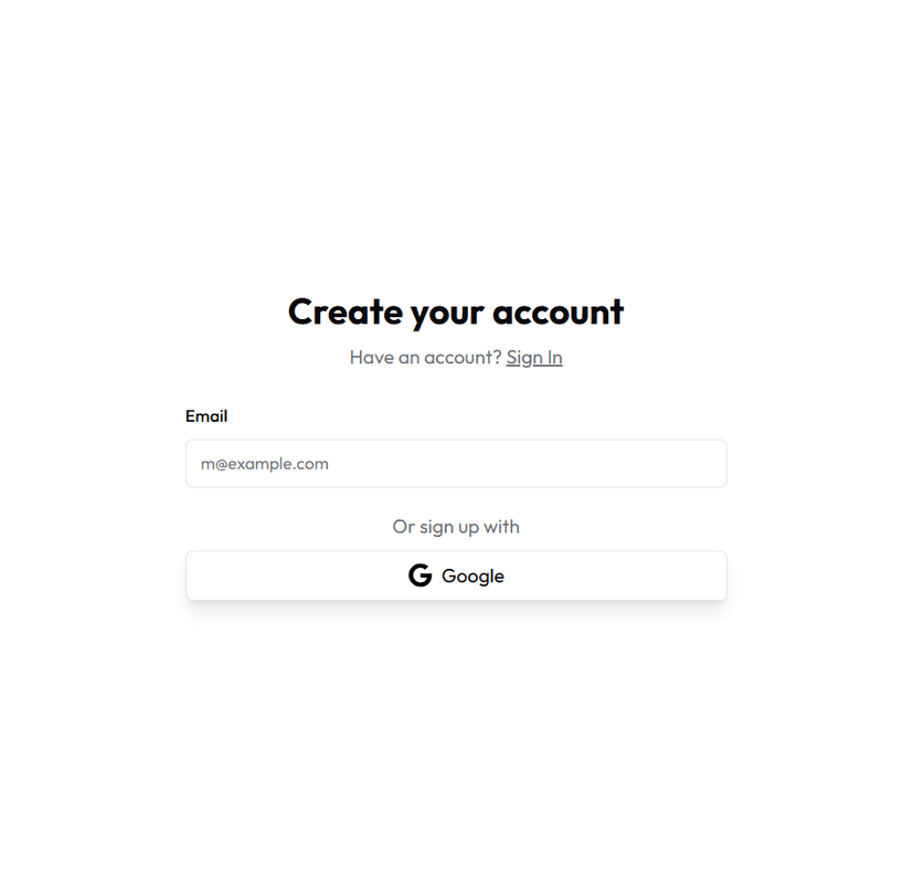 Visual guide for Create an account